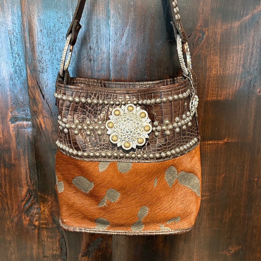 Raviani gator hide and bling purse